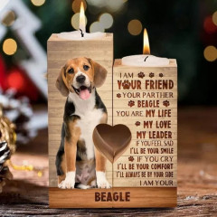 Candlestick I‘ll Always Be by Your Side, I Am Your Beagle - Beagle Couple Candle Holder